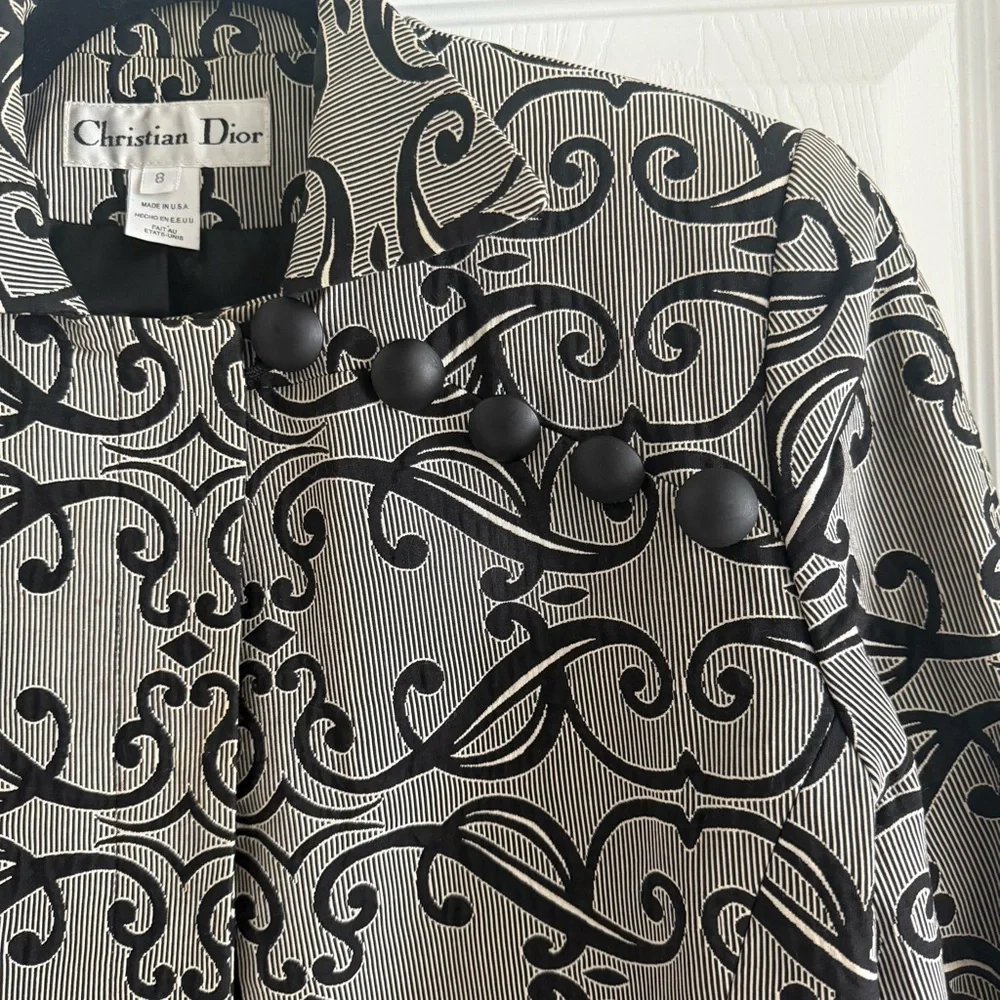 Dior Gray Black Patterned Blazer Jacket